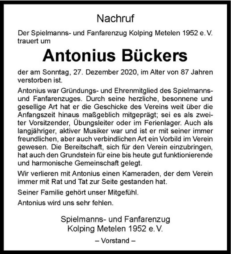 Traueranzeigen Von Antonius B Ckers Trauer Ms