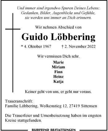 Traueranzeigen Von Guido L Bbering Trauer Ms