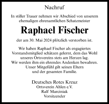 Traueranzeigen Von Raphael Fischer Trauer Ms