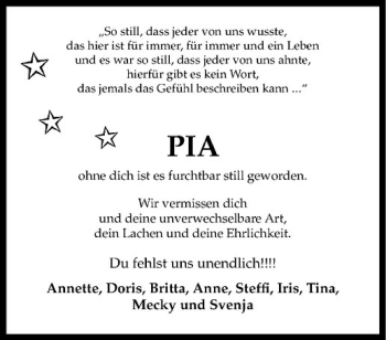 Anzeige von Pia  von Westfälische Nachrichten