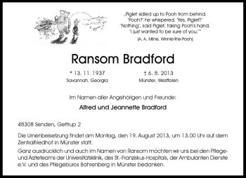 Anzeige von Ransom Bradford von Westfälische Nachrichten