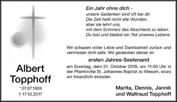 Anzeige von Albert Topphoff von Westfälische Nachrichten