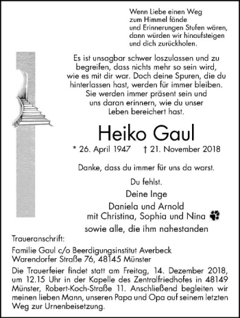 Anzeige von Heiko Gaul von Westfälische Nachrichten