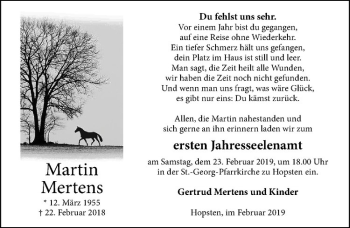 Anzeige von Martin Mertens von Westfälische Nachrichten