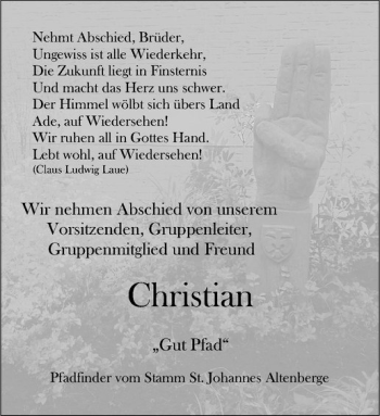 Anzeige von Christian Führer von Westfälische Nachrichten