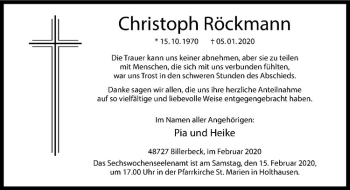 Anzeige von Christoph Röckmann von Westfälische Nachrichten