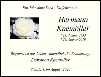 Anzeige von Hermann Knemöller von Westfälische Nachrichten