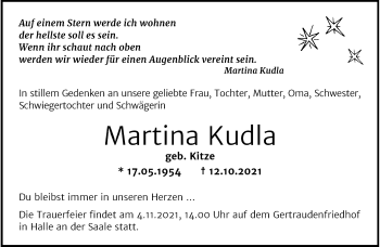 Anzeige von Martina Kudla 