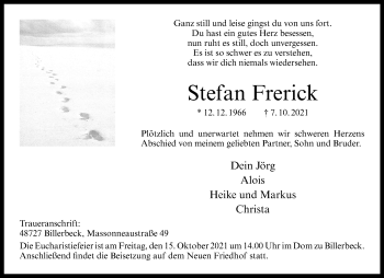 Anzeige von Stefan Frerick 