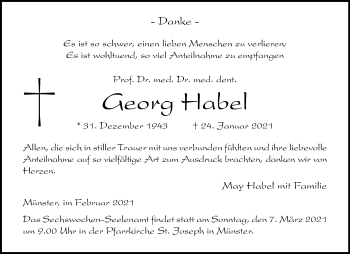 Anzeige von Georg Habel 