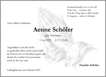 Anzeige von Aenne Schöler 