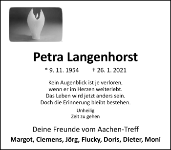 Anzeige von Petra Langenhorst 