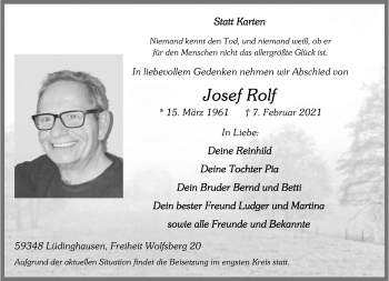 Anzeige von Josef Rolf 