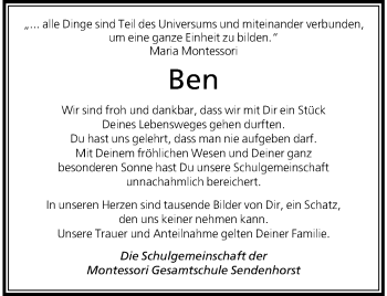 Anzeige von Ben  Wettervogel 