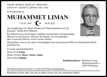 Anzeige von MUHAMMET LIMAN 