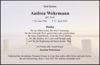 Anzeige von Andrea Wehrmann 