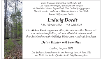 Anzeige von Ludwig Doedt 