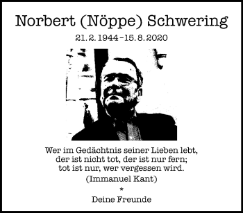 Anzeige von Norbert Schwering 