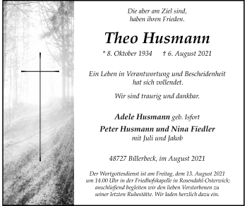 Anzeige von Theo Husmann 