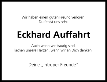 Anzeige von Eckhard Auffahrt 