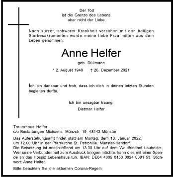 Anzeige von Anne Helfer 