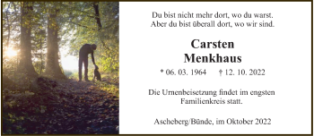 Anzeige von Carsten Menkhaus 