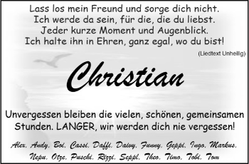 Anzeige von Christian Führer 