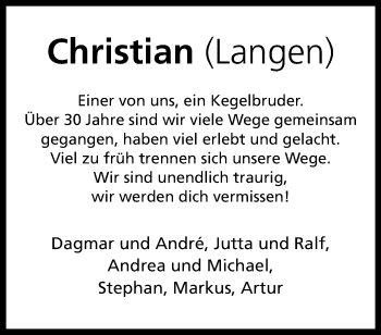 Anzeige von Christian Führer 