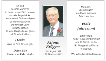 Anzeige von Alfons Brügger 