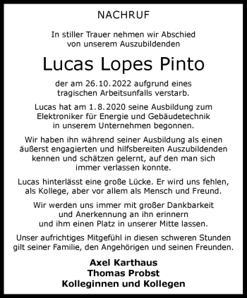 Anzeige von Lucas Lopes Pinto 