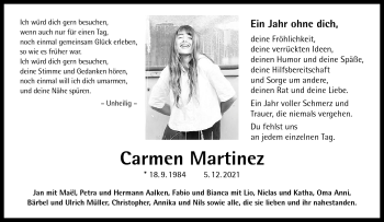 Anzeige von Carmen Martinez 