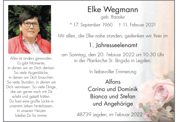 Anzeige von Elke Wegmann 