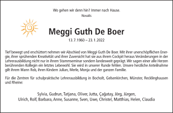 Anzeige von Meggi Guth De Boer 