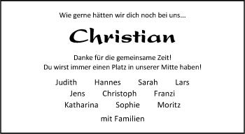 Anzeige von Christian Führer 