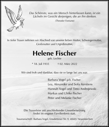 Anzeige von Helene Fischer 