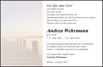 Anzeige von Andrea Wehrmann 