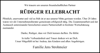 Anzeige von Rüdiger Ellebracht 