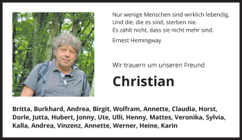 Anzeige von Christian Führer 