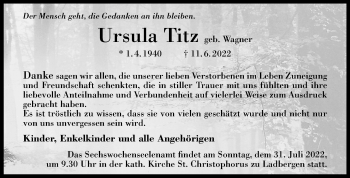 Anzeige von Ursula Titz 