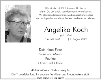 Anzeige von Angelika Koch 