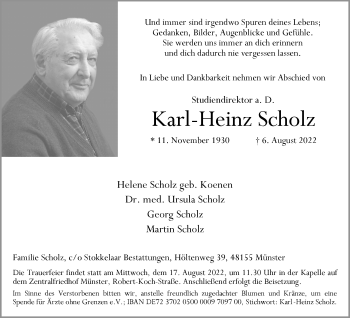 Anzeige von Karl-Heinz Scholz 