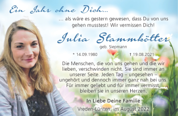 Anzeige von Julia Stammkötter 