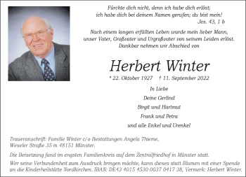 Anzeige von Herbert Winter 