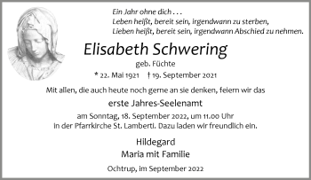 Anzeige von Elisabeth Schwering 