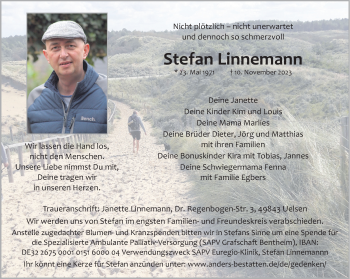 Anzeige von Stefan Linnemann 