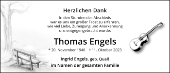 Anzeige von Thomas Engels 