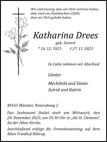 Anzeige von Katharina Drees 