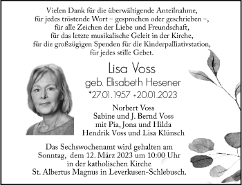 Anzeige von Lisa Voss 