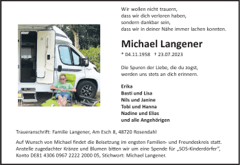 Anzeige von Michael Langener 