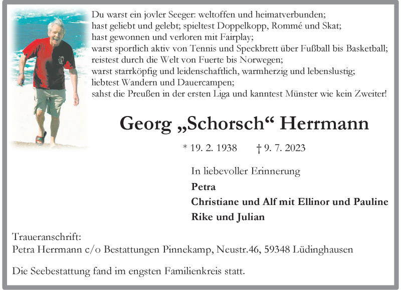  Traueranzeige für Georg Herrmann vom 12.08.2023 aus 